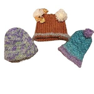Hand knitted baby newborn hats OS